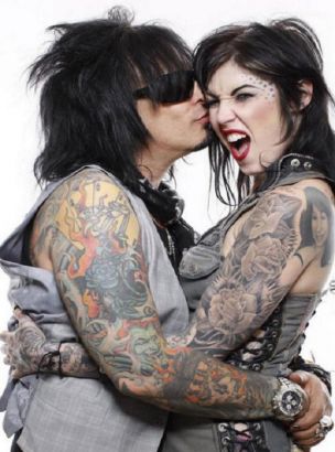 Nikki Sixx Flower And Mask Tattoo